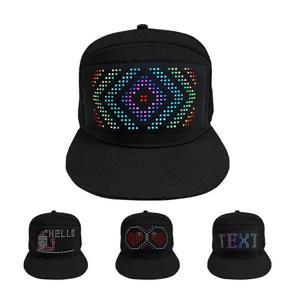LED Hat Lys Display Skærm DIY Smart Pixel Matrix Baseball Kasket Genopladelig Bluetooth Hip Hop Str