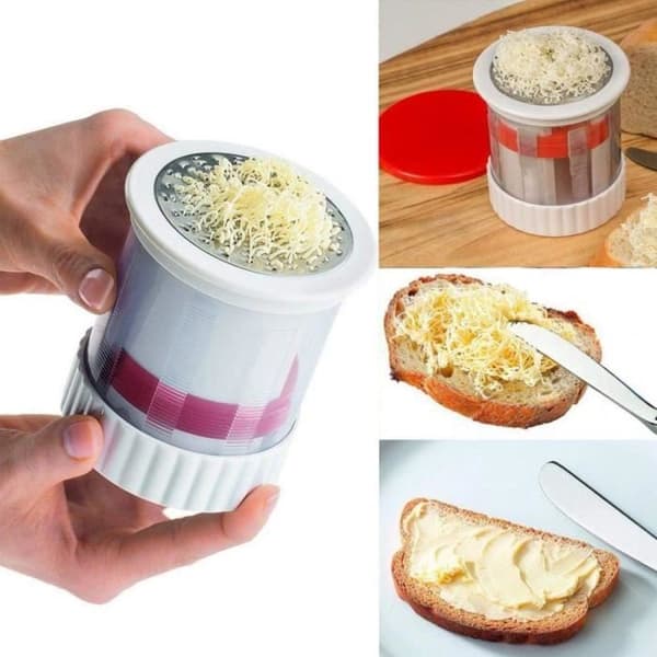 Smørmølle med beholder i rustfritt stål/plast og enkel å bruke