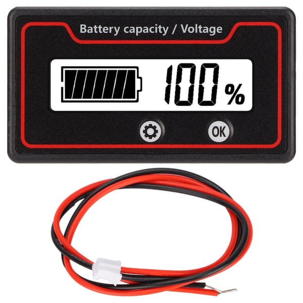 Smart batterispændingsmåler LCD-display med alarm - 12-84V batterikapacitetsmåler til elektriske køretøjer