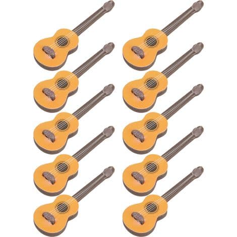 10 stycken detaljerade miniträgitarrer för 1/12 skala dockhus, söt bärbar modell