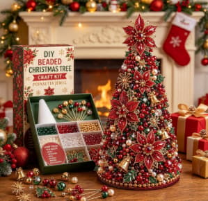 DIY-perlesæt til julepynt – Kreativt håndlavet juletræ som puslespil & gave