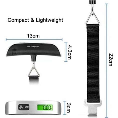 Bärbar digital bagagevåg - Väger resväskor upp till 50 kg