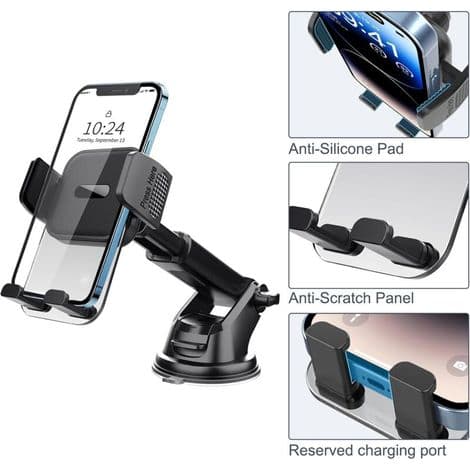 Biltelefonholder, dashbord frontrute feste, anti-rist stabilisering, bilinteriørtilbehør