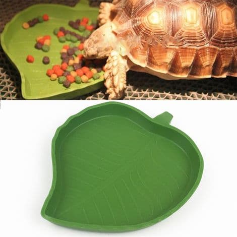 2-delt reptilbladskål for vann og mat til skilpadder, slanger og andre reptiler.