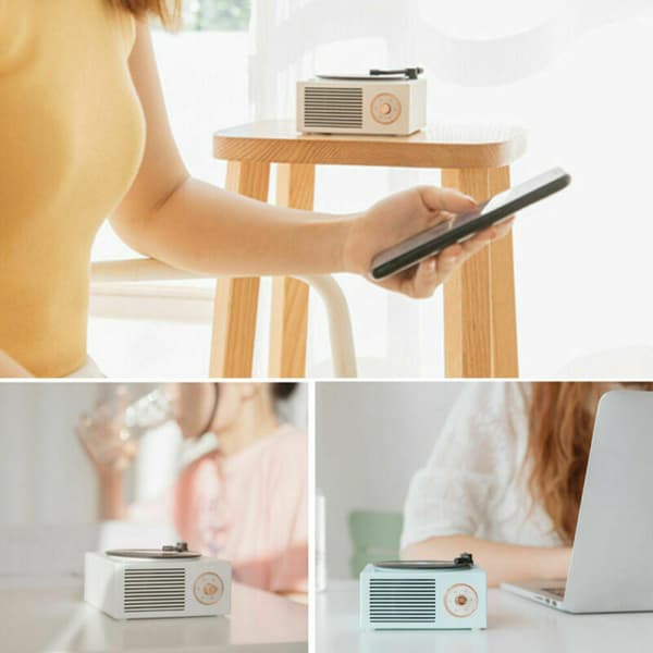 Monitoiminen Mini Retro Levysoitin Bluetooth Kaiuttimet Voimakas Stereoääni
