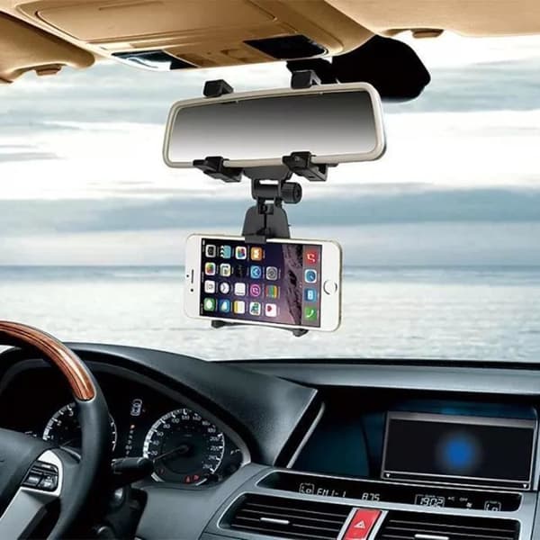 Bil bakspeilmontert holder for telefon og GPS
