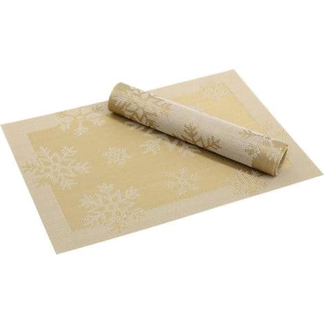 sett med 6 vinylbordbrikker, sklisikker PVC-duk, m