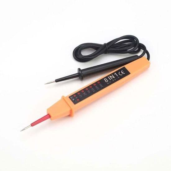 Spændingstester - PZCC - 8 i 1 - AC/DC 6-380 V - LED-display - Dobbeltisoleret spids