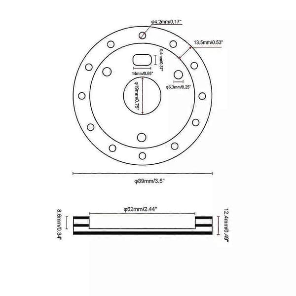 0,5\" Hub til 6-huls rat til at passe Grant Apc 3-huls adapter Boss Kit Sort/Sølv|Rat & Horn|