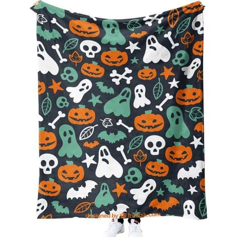 Halloween tæppe 75 cm x 100 cm, ideelt til festsenge - 63
