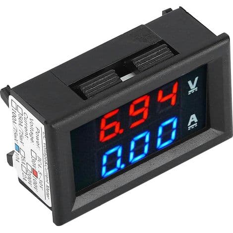 Digital voltmeter amperemeter dubbel LED-display röd blå 0-100V 0-10A 1% noggrannhet kompakt för bil motorcykelbatteri
