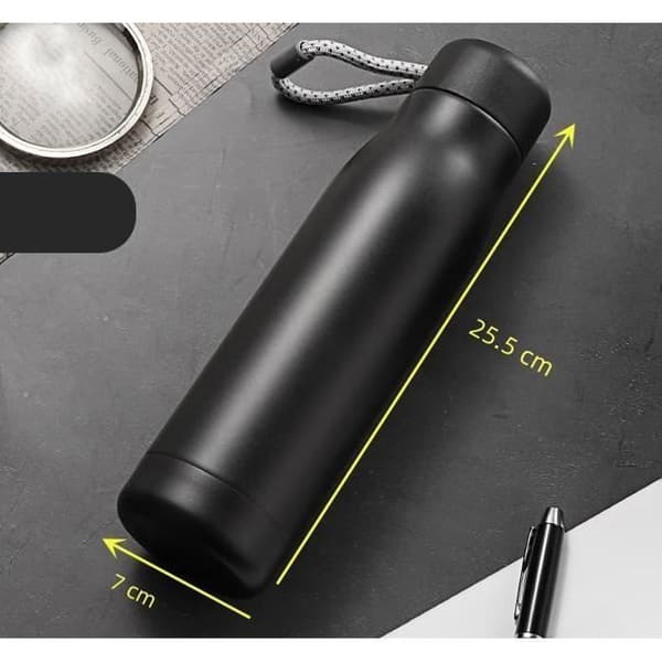 Vandflaske i rustfrit stål - CUNEARY - 550 ml - Bærbar termoflaske - Sort - Unisex