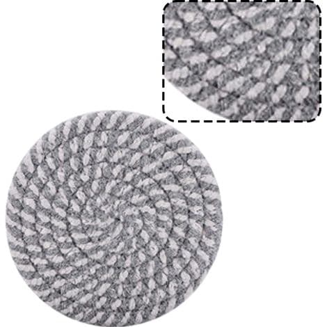 Håndvævede, absorberende, runde, varmebestandige, ultra-absorberende bordskånere, lysegrå