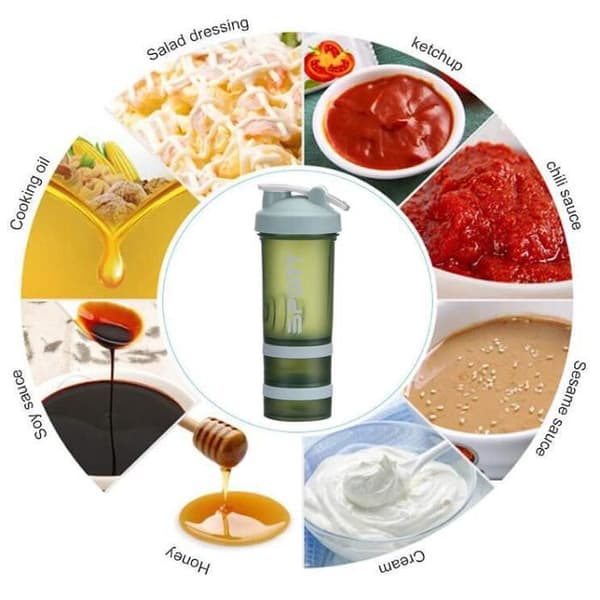 Salatdressing Shaker - 500ml - Grønn - 2 stk - PP Materiale