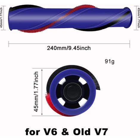 Ersättningsrengöringsborste (4 stift, d=45mm) för Dyson V6 Total Clean V6 Absolute V7 dammsugare (äldre version)
