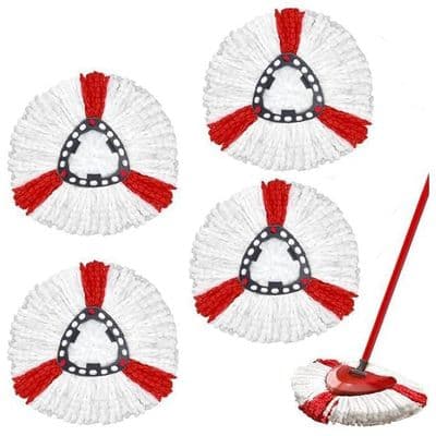 Erstatningsmoppehoveder kompatible med O-Cedar EasyWring mopper, 4-pak - Moppehoved genopfyldning