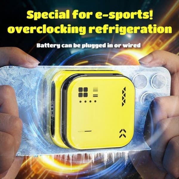F40 AI mobiltelefonkøler med halvleder digitalt display, magnetisk bagklips, radiator