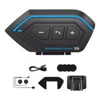 Motorcykel Bluetooth 5.0 Intercom, Bluetooth Headset Kit för Motorcykelhjälm Intercom - Blå/Svart