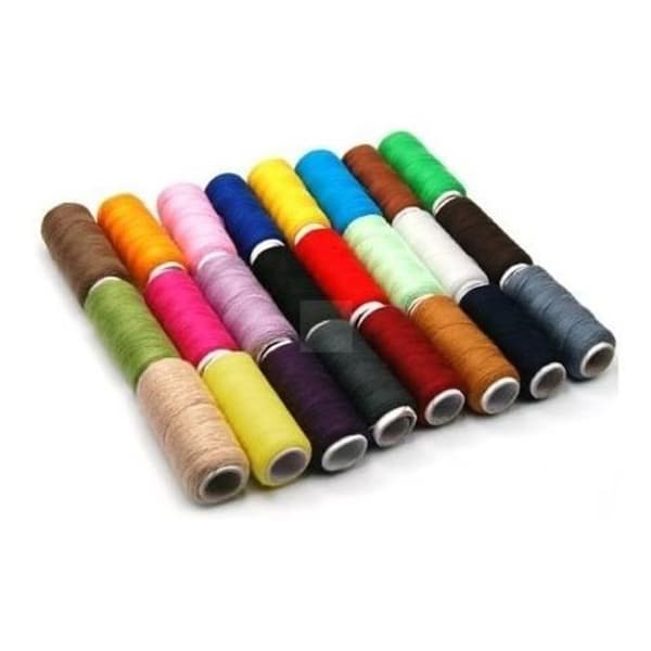 Sytrådsspoler - Syngarn - 20 spoler - 500m hver - 100% polyester - Assorterede farver