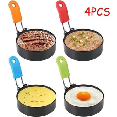 Äggform - Non-stick - Rostfritt stål - 4 delar - Rund - Blandade färger