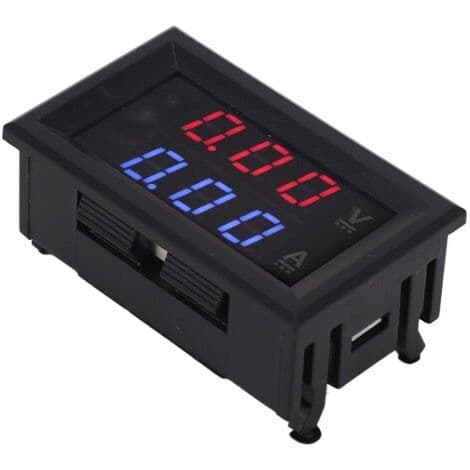 Digitalt voltmeter, amperemeter, spenningstester, amp-detektor, LED-strømmåler, DC 0-100V 50A måler med omformer