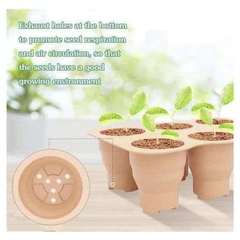 Set med 2 återanvändbara silikonfröbrickor med 6 stora celler för bonsai - Groddkopp