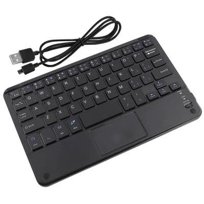Lille Bluetooth-tastatur, ultratyndt mini trådløst tastatur med touchpad til Android tablet-pc under Windows, opbevaring og