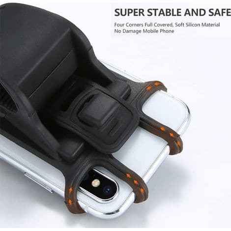 Silikone Cykeltelefonholder - Sort + Farveboks