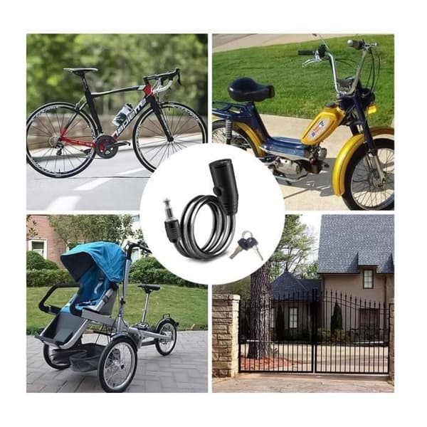 Cykelås - Ikke specificeret - Spiralkabelås - ABS og stål - Regntæt - Unisex