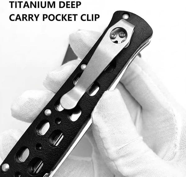 2-pakning titan dyp bæreklips kompatibel med Spyderco Para 3 og Paramilitary 2 kniver - tilpasset steinvasket finish 6 skruer