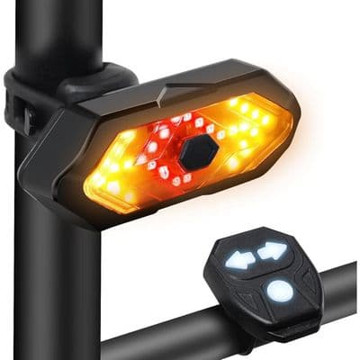 Smart sykkelbaklys, USB oppladbar bremseinduksjon, IPx6 vanntett, 4 LED baklysmoduser