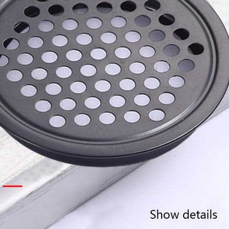 Ventilationsriste i rustfrit stål, rund sort ventilationsrist til køkken, badeværelse, skab (29 mm)