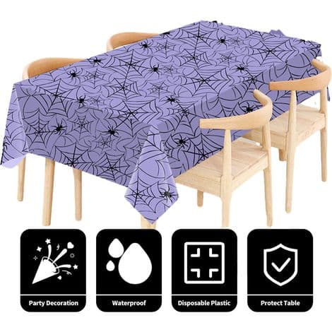 Halloween Duk - Spindelnätsdesign - Rektangulär 274 x 137 cm - Pumpatryck - Bordskydd - 1 Styck