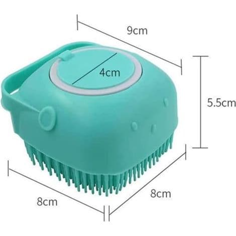 Silikonborste för husdjursbad, multifunktionell massageborste och schampodispenser för hundar