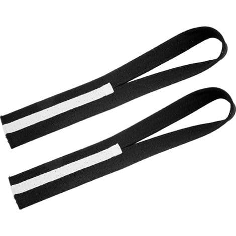 2-delade halkfria handledslyftremmar i canvas för styrketräning, lindad form för tyngdlyftning, svart