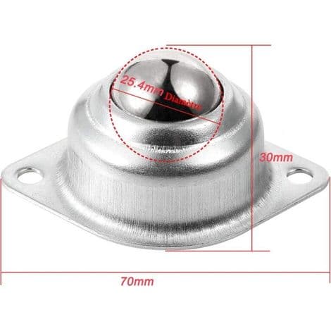 25 mm universelle møbelhjul med kuglelejer, 35 kg bæreevne