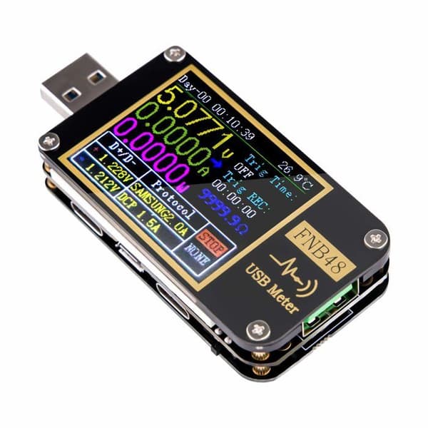 USB-tester, USB-voltmeter, PD Trigger-voltmeter, USB 3.0 DC 4-24V 6.5A spennings- og strømmåler, USB C-multimeter
