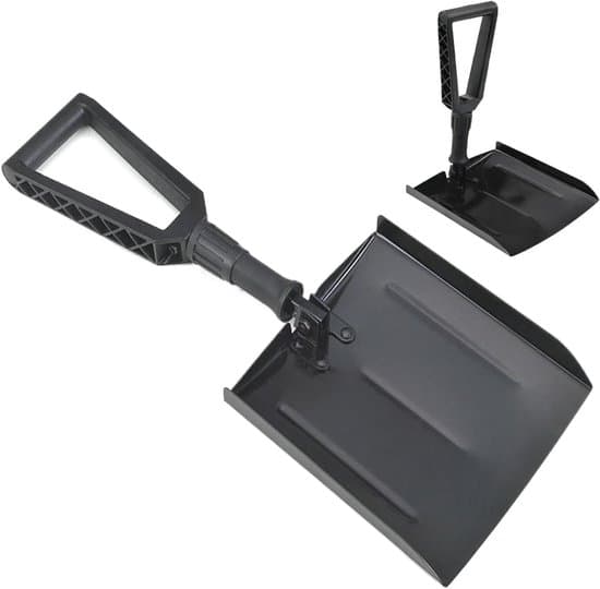 Snøspade - Snøspade for snørydding - Ergonomisk snøspade - Bærbar - Sammenleggbar - Robust - Multifunksjonell