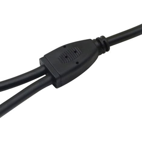 12V DC 5.5/2.1mm splitter strømkabel, 1 stik til 2 udtag