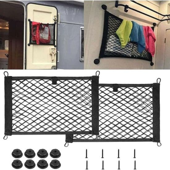 Netlommer 25x45cm, Bil, Autocamper, Bådopbevaring, Sæt med 2
