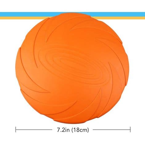 Sæt med 2 hundefrisbees - Mellemgrøn (18 cm) + Mellemorange (18 cm)