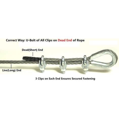M4 pakke med 12 rustfri stål wireklemmer til 4 mm diameter wire