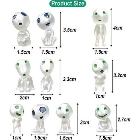 Figurin - Kodama Princess Mononoke - Lysande - Plast - Grön