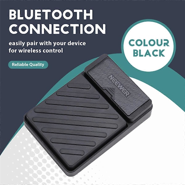 Bluetooth Fotpedal - Tyst Fjärrkontrollpedal för Teleprompter-App