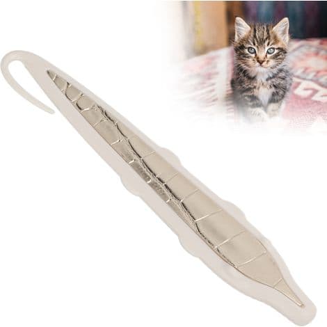 Kattungekam, husdjursborste som simulerar en katttunga, för daglig pälsvård av din katt (vit och guld)