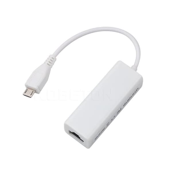 Nettverksadapter - Kebidu - Micro USB til RJ45 - 10/100 Mbps - Kompatibel med Windows og Android - 15 cm