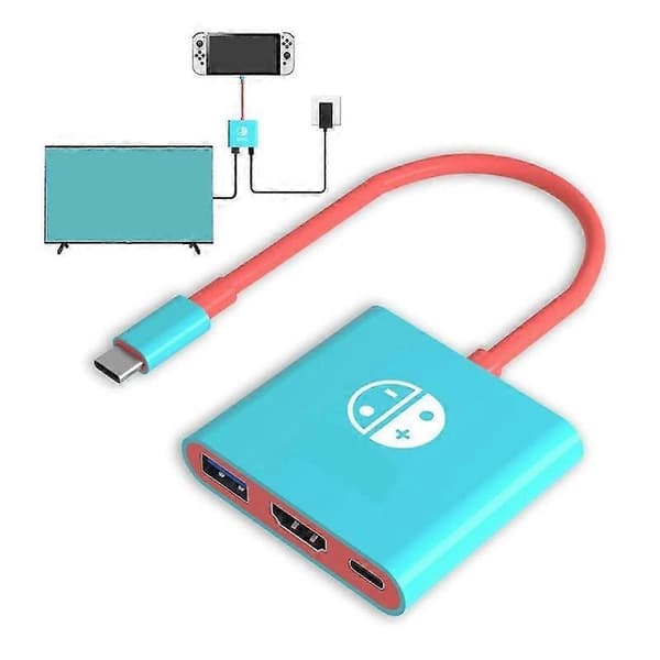 3-i-1 bærbar Switch TV-dokkingstasjonadapter for /OLED/ Støtte Switch TV-modus