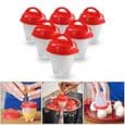 Eggekoker - Egglettes - 6 stk - Non-stick silikon - Rød