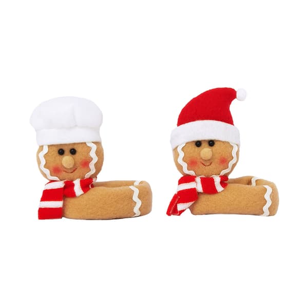 Set med 12 julflasköverdrag med pepparkaksgubbedesign för att dekorera ditt hem under helgerna.