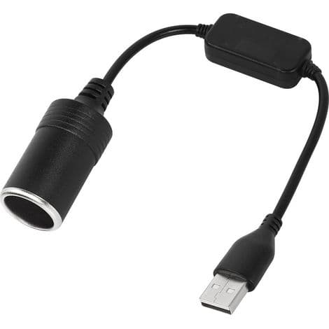 USB A hann til 12V hunn sigarettenneradapterkabel for dashcam, elektronisk hund